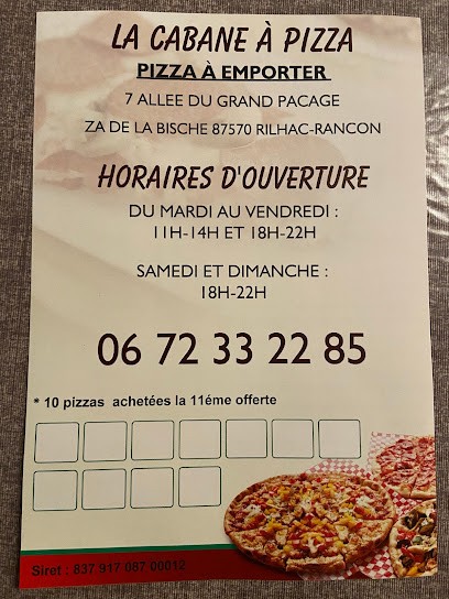 La Cabane à Pizza, Pizzas à Emporter à Rilhac-Rancon
