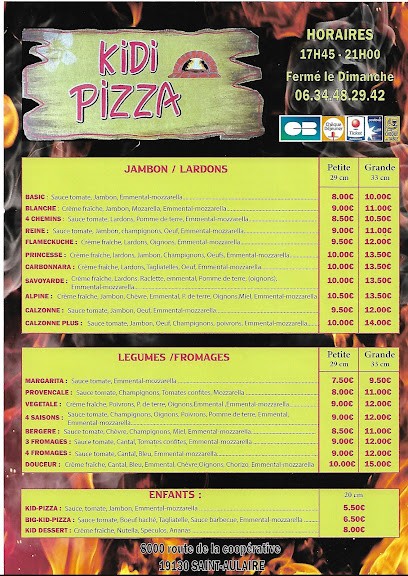Kidi Pizzas, Pizzas à Emporter à Saint-Aulaire