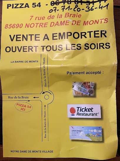 Pizza 54, Pizzas à Emporter à Notre-Dame-de-Monts