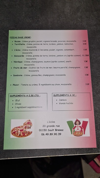 L'éclos, Pizzeria à Sault-Brénaz